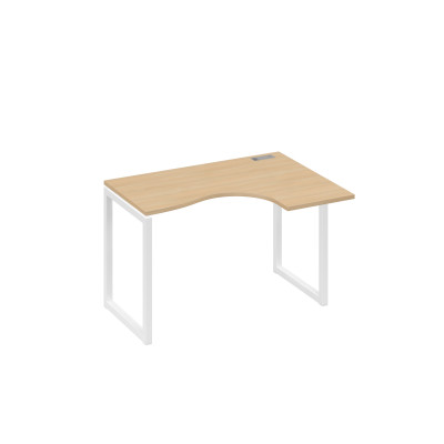 Стол 120 эргономичный правый Классика каркас QUATTRO натуральный дуб / металлокаркас белый А4 Б4 032 НД