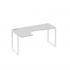 Стол эргономичный "Классика" на металлокаркасе QUATTRO левый серый / металлокаркас белый А4 Б4 035 СЕ