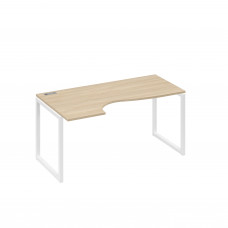 Стол эргономичный левый "Классика" на металлокаркасе QUATTRO дуб скандинавский / металлокаркас белый А4 Б4 045 ДК