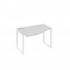 Стол "Техно" на металлокаркасе QUATTRO эргономичный левый серый / металлокаркас белый А4 Б4 051 СЕ