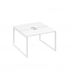 Рабочая станция с опорами QUATTRO (2х120) белый премиум / металлокаркас белый А4 Б4 170 БП