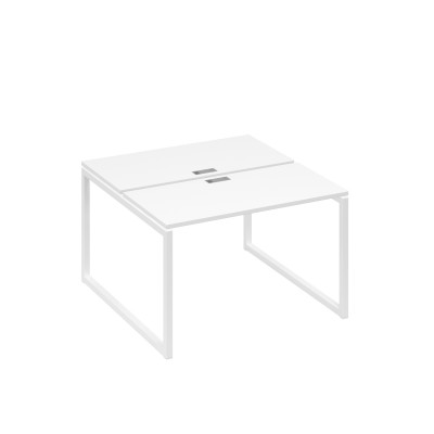 Рабочая станция с опорами QUATTRO (2х120) белый премиум / металлокаркас белый А4 Б4 170 БП