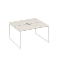 Станция (2х140) офисная с металлокаркасом QUATTRO дуб / металлокаркас белый А4 Б4 171 ДШ