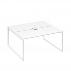 Рабочая станция (2х160) с опорами QUATTRO белый премиум / металлокаркас белый А4 Б4 175 БП