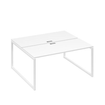 Рабочая станция (2х160) с опорами QUATTRO белый премиум / металлокаркас белый А4 Б4 175 БП