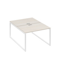 Станция офисная (2х120) на металлокаркасе QUATTRO дуб / металлокаркас белый А4 Б4 176 ДШ