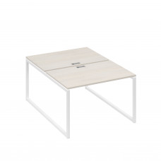 Станция офисная (2х120) на металлокаркасе QUATTRO дуб / металлокаркас белый А4 Б4 176 ДШ