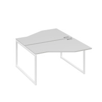 Рабочая станция со столами (2х140) Техно на каркасе QUATTRO серый / металлокаркас белый А4 Б4 187 СЕ