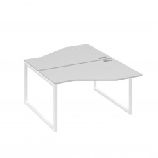 Рабочая станция со столами (2х140) Техно на каркасе QUATTRO серый / металлокаркас белый А4 Б4 187 СЕ