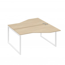 Рабочая станция со столами Техно (2х160) каркас QUATTRO дуб скандинавский / металлокаркас белый А4 Б4 188 ДК