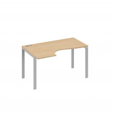 Стол "Классика" левый на металлокаркасе UNO эргономичный натуральный дуб / металлокаркас серый А4 С1 043 НД