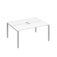 Станция (2х160) рабочая с опорами UNO белый премиум / металлокаркас серый А4 С1 172 БП