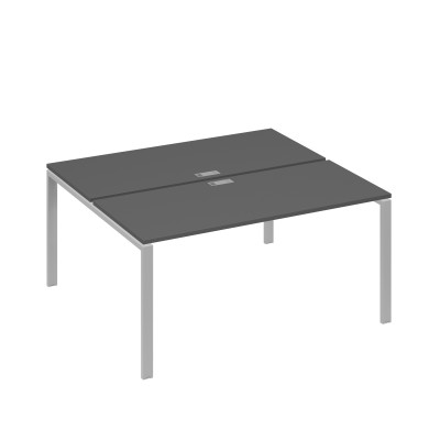 Рабочая станция на металлокаркасе UNO (2х160) антрацит премиум / металлокаркас серый А4 С1 175 АР
