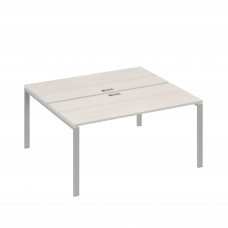 Рабочая станция на металлокаркасе UNO (2х160) дуб / металлокаркас серый А4 С1 175 ДШ