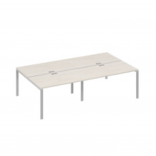 Станция на металлокаркасе UNO столы 4х140 дуб / металлокаркас серый А4 С1 177-2 ДШ