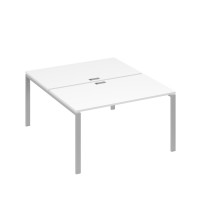 Станция рабочая на металлокаркасе UNO 2х140 белый премиум / металлокаркас серый А4 С1 177 БП