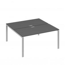 Рабочая станция опоры UNO столы 2х160 антрацит премиум / металлокаркас серый А4 С1 178 АР