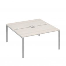 Рабочая станция опоры UNO столы 2х160 дуб / металлокаркас серый А4 С1 178 ДШ