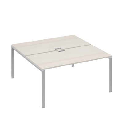 Рабочая станция опоры UNO столы 2х160 дуб / металлокаркас серый А4 С1 178 ДШ