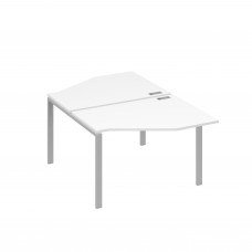 Рабочая станция опоры UNO со столами Техно (2х120) белый премиум / металлокаркас серый А4 С1 186 БП