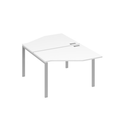Рабочая станция опоры UNO со столами Техно (2х120) белый премиум / металлокаркас серый А4 С1 186 БП