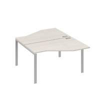 Рабочая станция (2х140) со столами Техно на каркасе UNO дуб / металлокаркас серый А4 С1 187 ДШ