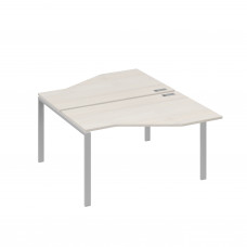 Рабочая станция (2х140) со столами Техно на каркасе UNO дуб / металлокаркас серый А4 С1 187 ДШ