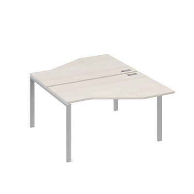 Рабочая станция (2х140) со столами Техно на каркасе UNO дуб / металлокаркас серый А4 С1 187 ДШ