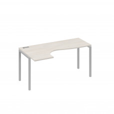 Стол на металлокаркасе DUE эргономичный левый "Классика" дуб / металлокаркас серый А4 С2 035 ДШ