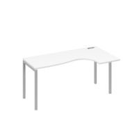 Стол на металлокаркасе DUE эргономичный правый "Классика" белый премиум / металлокаркас серый А4 С2 036 БП