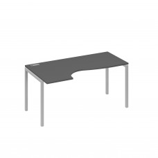 Стол эргономичный левый "Классика" на металлокаркасе DUE антрацит премиум / металлокаркас серый А4 С2 045 АР