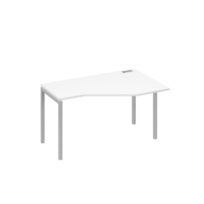 Стол "Техно" эргономичный на металлокаркасе DUE правый белый премиум / металлокаркас серый А4 С2 054 БП