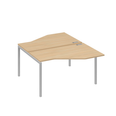 Рабочая станция (2х140) со столами Техно каркас DUE натуральный дуб / металлокаркас серый А4 С2 187 НД