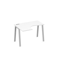 Стол левый "Классика" эргономичный металлокаркас TRE белый премиум / металлокаркас серый А4 С3 031 БП