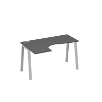 Стол эргономичный "Классика" на металлокаркасе TRE левый антрацит премиум / металлокаркас серый А4 С3 033 АР