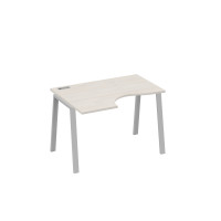 Стол "Классика" на металлокаркасе TRE левый эргономичный дуб / металлокаркас серый А4 С3 041 ДШ