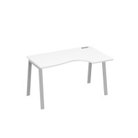Стол на металлокаркасе TRE эргономичный правый "Классика" белый премиум / металлокаркас серый А4 С3 044 БП