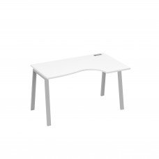 Стол на металлокаркасе TRE эргономичный правый "Классика" белый премиум / металлокаркас серый А4 С3 044 БП