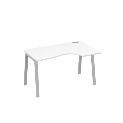 Стол на металлокаркасе TRE эргономичный правый "Классика" белый премиум / металлокаркас серый А4 С3 044 БП