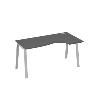 Стол эргономичный правый "Классика" на металлокаркасе TRE антрацит премиум / металлокаркас серый А4 С3 046 АР