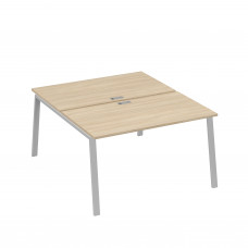 Рабочая станция каркас TRE 2х140 офисная дуб скандинавский / металлокаркас серый А4 С3 177 ДК