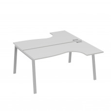 Рабочая станция на опорах TRE (2х160) столы Классика серый / металлокаркас серый А4 С3 182 СЕ