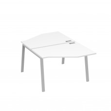 Рабочая станция TRE (2х120) со столами Техно белый премиум / металлокаркас серый А4 С3 186 БП