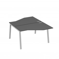 Рабочая станция (2х140) каркас TRE со столами Техно антрацит премиум / металлокаркас серый А4 С3 187 АР