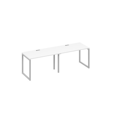 Рабочая станция на каркасе QUATTRO (2х120) белый премиум / металлокаркас серый А4 С4 013-2 БП