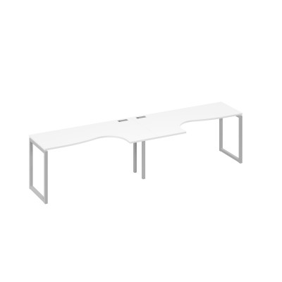 Рабочая станция металлокаркас QUATTRO (2х160) столы Классика белый премиум / металлокаркас серый А4 С4 035-2 БП