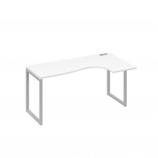 Стол правый "Классика" эргономичный на металлокаркасе QUATTRO белый премиум / металлокаркас серый А4 С4 036 БП
