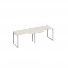 Рабочая станция столы Классика каркас QUATTRO (2х120) дуб / металлокаркас серый А4 С4 041-2 ДШ