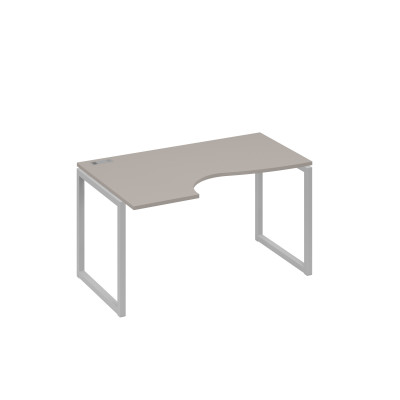 Стол "Классика" левый на металлокаркасе QUATTRO эргономичный мокко премиум / металлокаркас серый А4 С4 043 МП