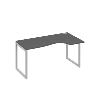 Стол эргономичный правый "Классика" на металлокаркасе QUATTRO антрацит премиум / металлокаркас серый А4 С4 046 АР
